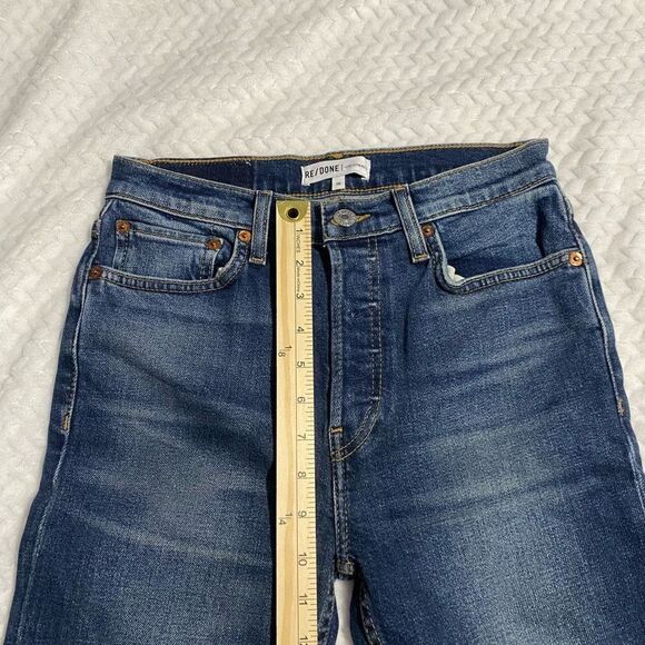 RE/DONE Originals High Rise Ankle Crop Jeans in Midnight Blue Size 26 - Picture 4 of 11
